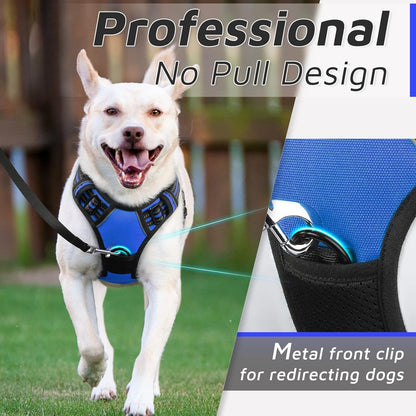 Eagloo Dog Harness Medium Sized Dog, No Pull Service Vest with Reflective Strips and Control