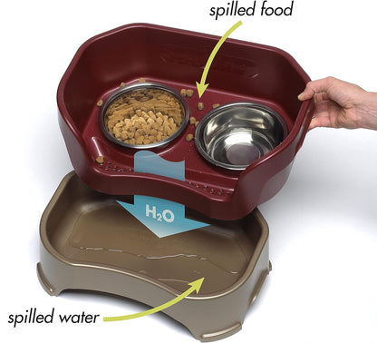 Neater Feeder Deluxe Mess Proof Dog Bowls Elevated Medium Sized Dogs (19-40 lbs) Made in USA, No
