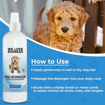 We Love Doodles Dog Detangler Spray - Leave-in Conditioner for Dogs - Dog Detangling Spray