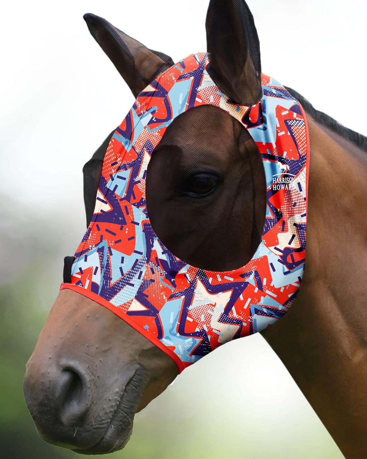 Harrison Howard Super Comfort Stretchy Fly Mask Large Eye Space with UV Protection Soft on Skin