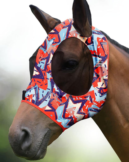 Harrison Howard Super Comfort Stretchy Fly Mask Large Eye Space with UV Protection Soft on Skin