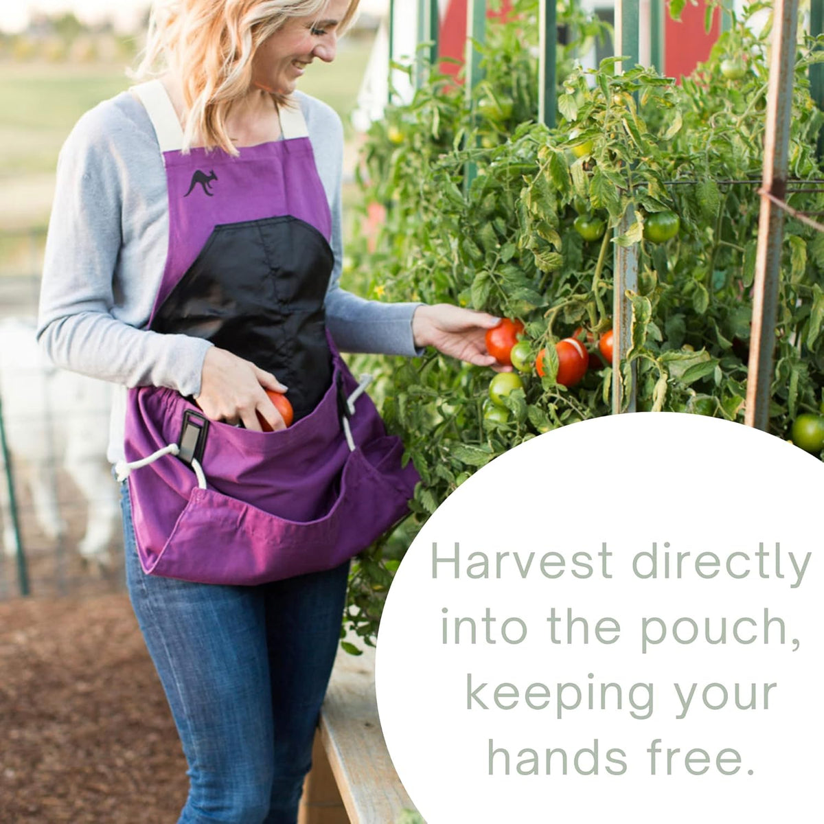 Roo Gardening Apron with Pockets & Harvesting, Picking Pouch - Adjustable, Water-resistant