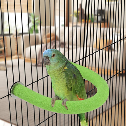 Rypet U Shape Parrot Perch Stand Toy for Paw Grinding Clean Stick Exercise, Rough-Surfaced Quartz