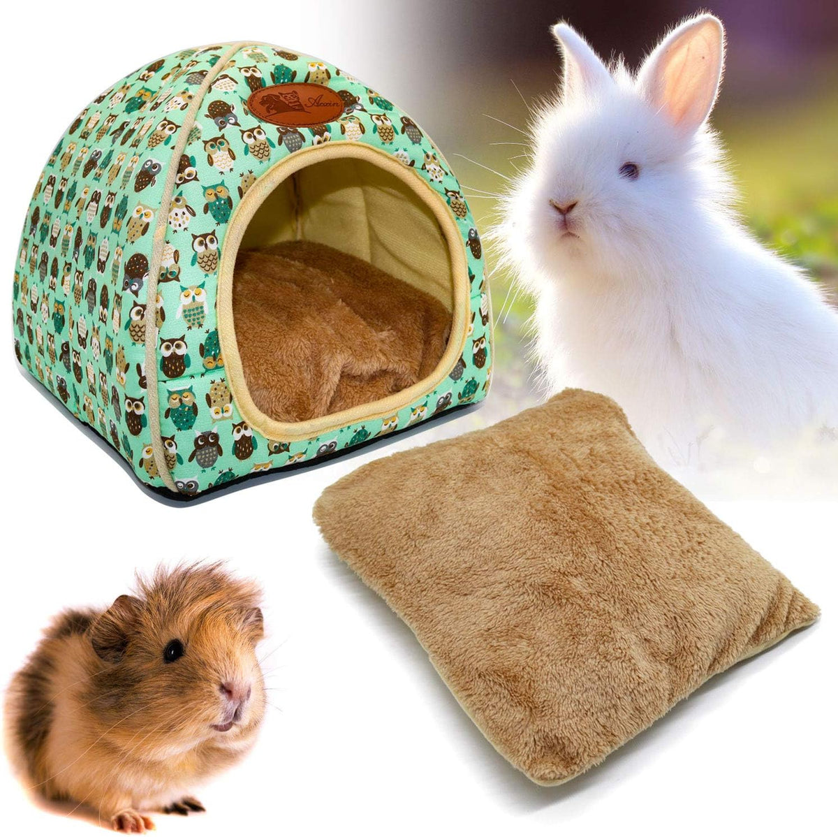 BWOGUE Guinea Pig Bed Warm Cave Beds Hamster House Large Hide-Out for Rabbit Guinea Pigs Bearded