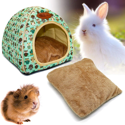 BWOGUE Guinea Pig Bed Warm Cave Beds Hamster House Large Hide-Out for Rabbit Guinea Pigs Bearded