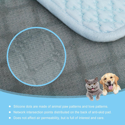 Pet Cooling Mat for Dogs & Cats - Washable Dog Cooling Mat Portable Pet Cool Pads Blanket for