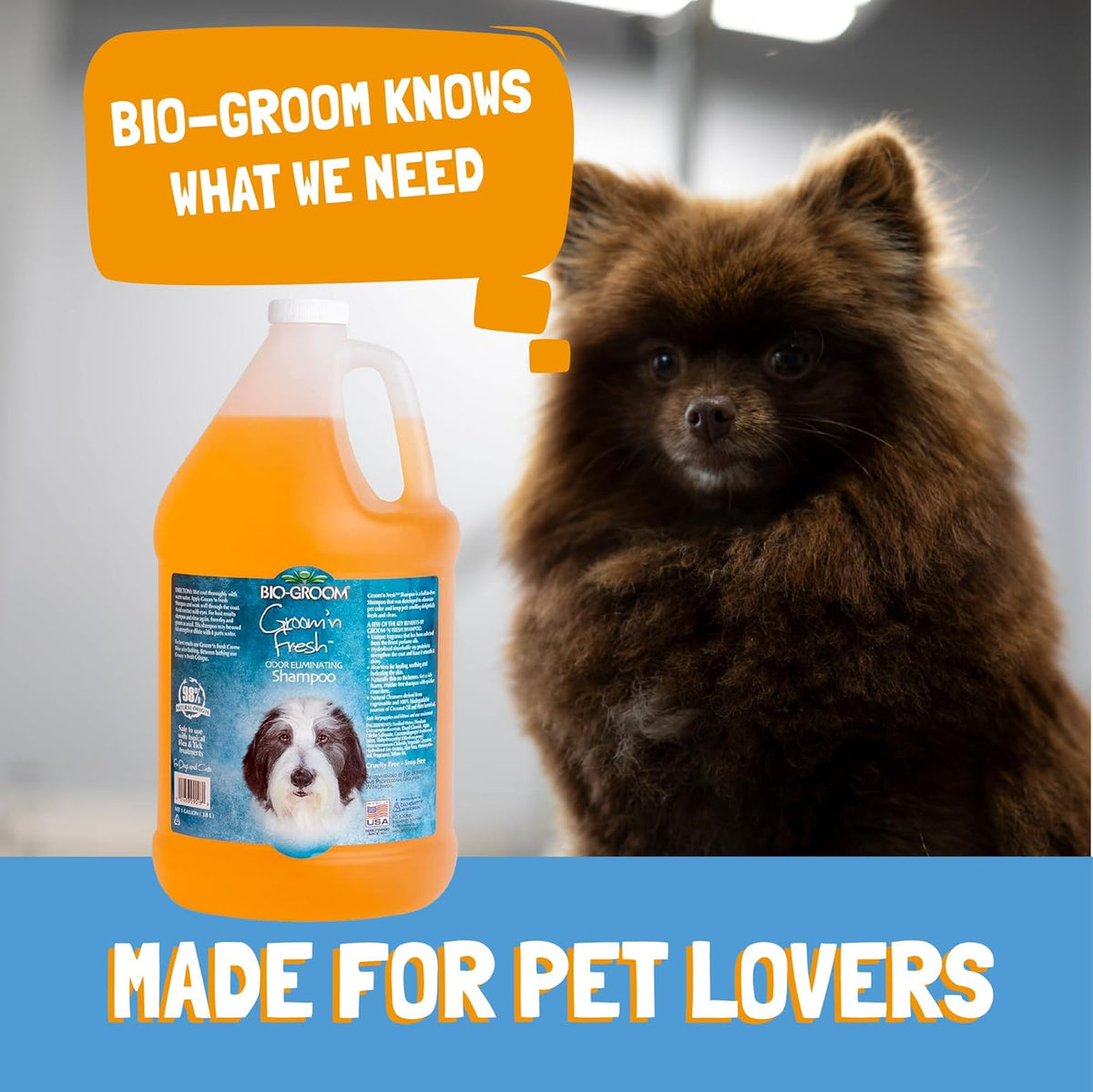 Bio-Groom Groom'n Fresh Dog Shampoo – Odor Eliminating, Dog Bathing Supplies, Puppy Wash, Cat & Dog