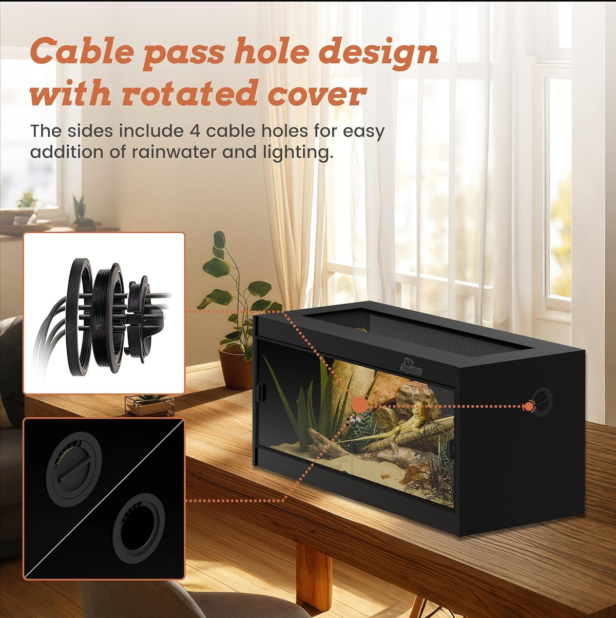 20 Gallon PVC Reptile Enclosure, RepWild 30"x12"x12" Terrarium/Tank with Heavy-Duty Screen Top
