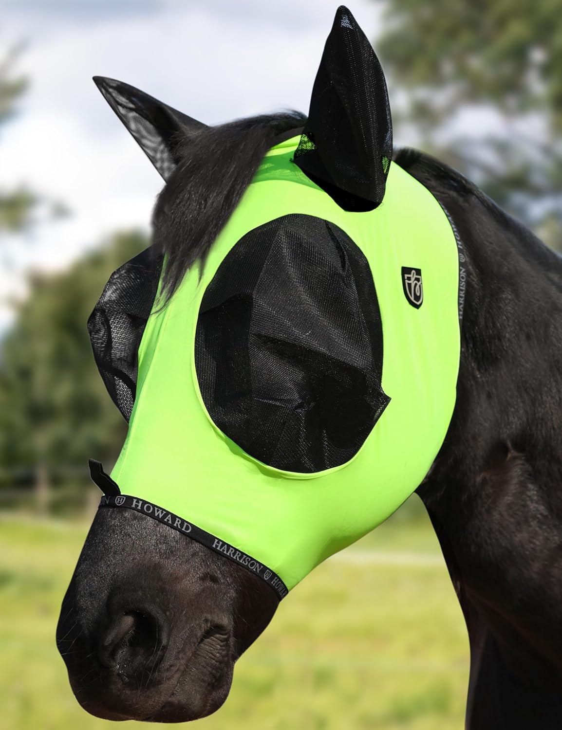 Harrison Howard Horse Fly Mask with Forelock Opening Stretch Breathable and Comfortable for Horses