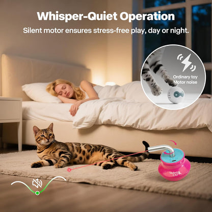 Cat Laser Pointer Toy for Bored Indoor Cats, Automatic Interactive Cat Toy, 360° Laser Rotation