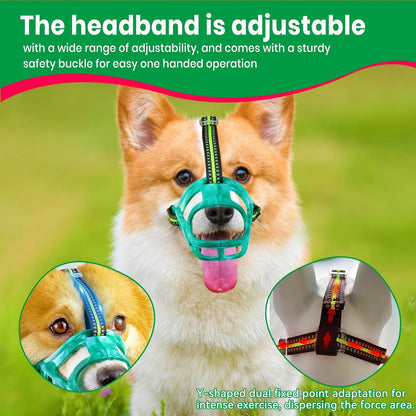 Dog Muzzle, Basket Muzzle for Small Medium Large Dogs, Anti-Biting and Chewing, Lightweight &