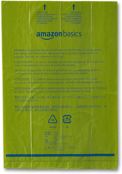 Amazon Basics Dog Poop Bags with Dispenser, 270 Count, Enhanced for Guaranteed Leakproof, Talcum