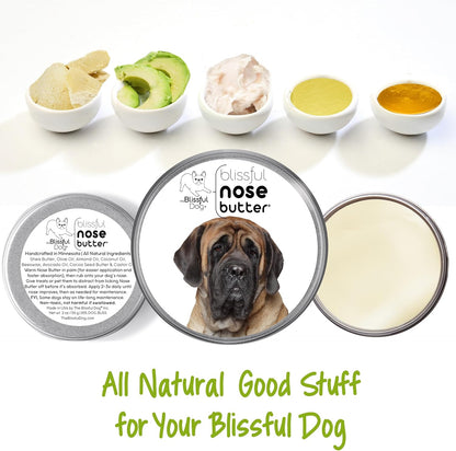 The Blissful Dog Mastiff Nose Butter for Dry, Cracked Skin, Lick-Safe Dog Nose Balm with
