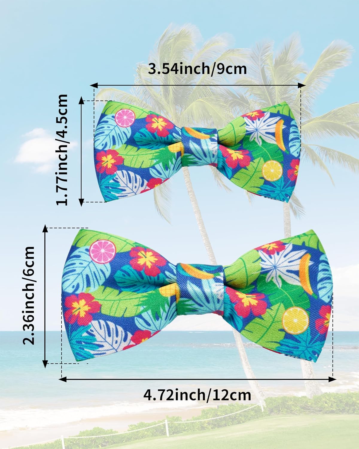 PET SHOW 10 Pack Summer Small Dog Bow Ties Sliding Collar Attachments Puppy Cats Hawaiian Bowties
