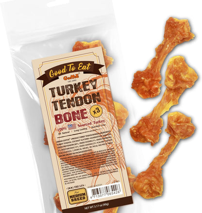 Gootoe Turkey Tendons for Dogs –All-Natural, Hypoallergenic Dog Treats, Rawhide Alternative, Long