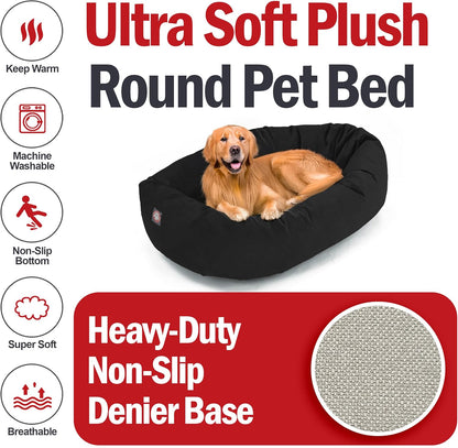 Majestic Pet 40 Inch Suede Shredded Memory Foam Mix Calming Large Dog Bed Washable 40 x 29 x 9