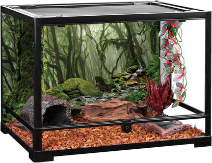 AWERT Foggy Forest Terrarium Background Stream Green Huge Tree Reptile Habitat Background Tropical