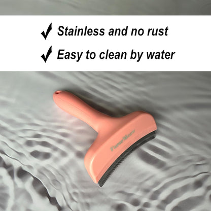 Pet Deshedding Tool with Curve Blade, Cat Grooming Brush, Tight V-shaped Teeth Shedding Comb for
