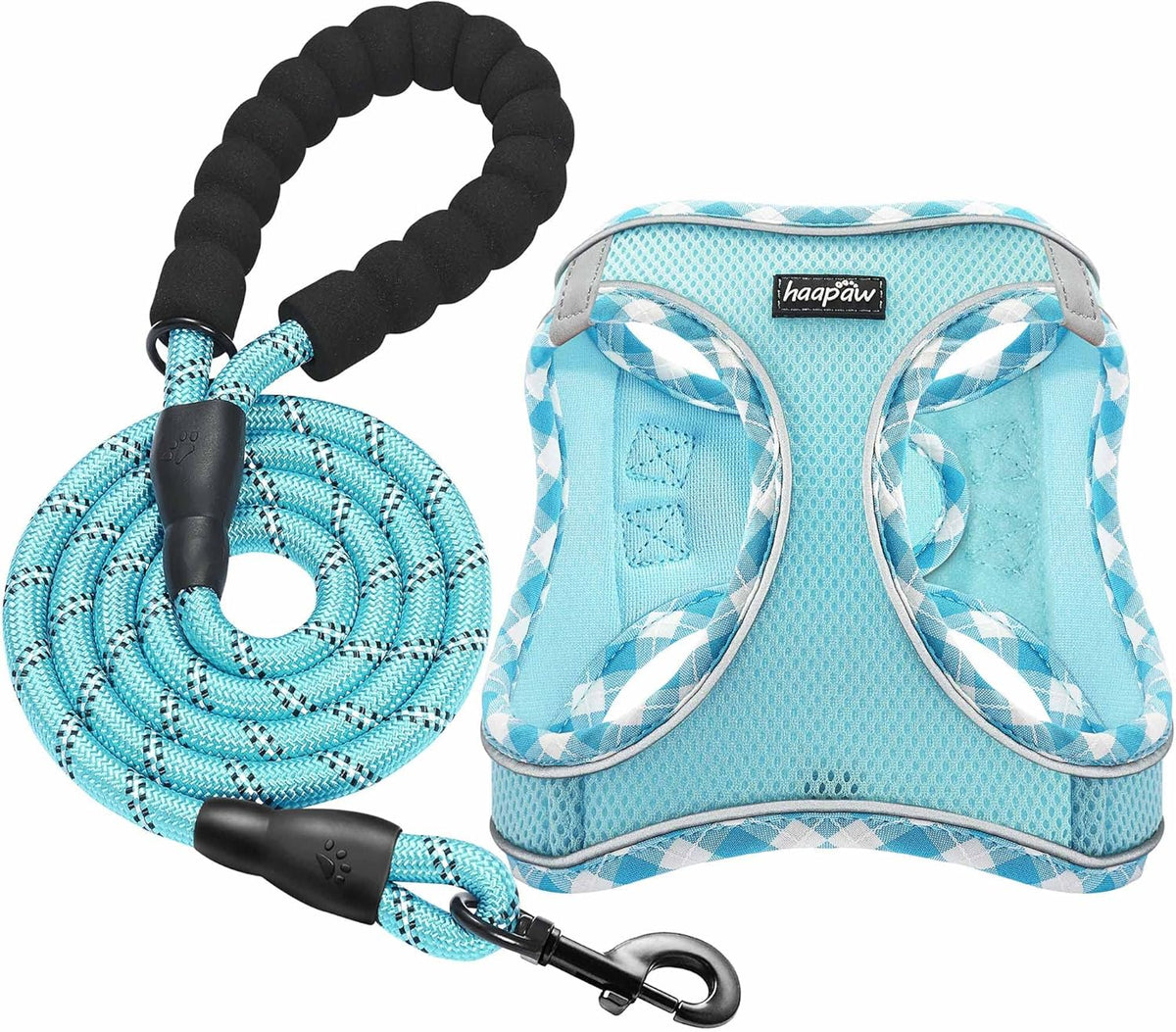 haapaw Dog Harness with Leash Set, No Pull Adjustable Reflective Step-in Puppy Harness with