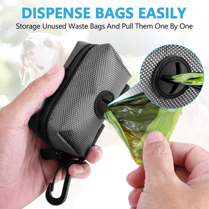 Dog Waste Bag Dispenser Pet Poop Bags Holder for Doggie Waste Bags Dispensers Soft Fabric Zipper