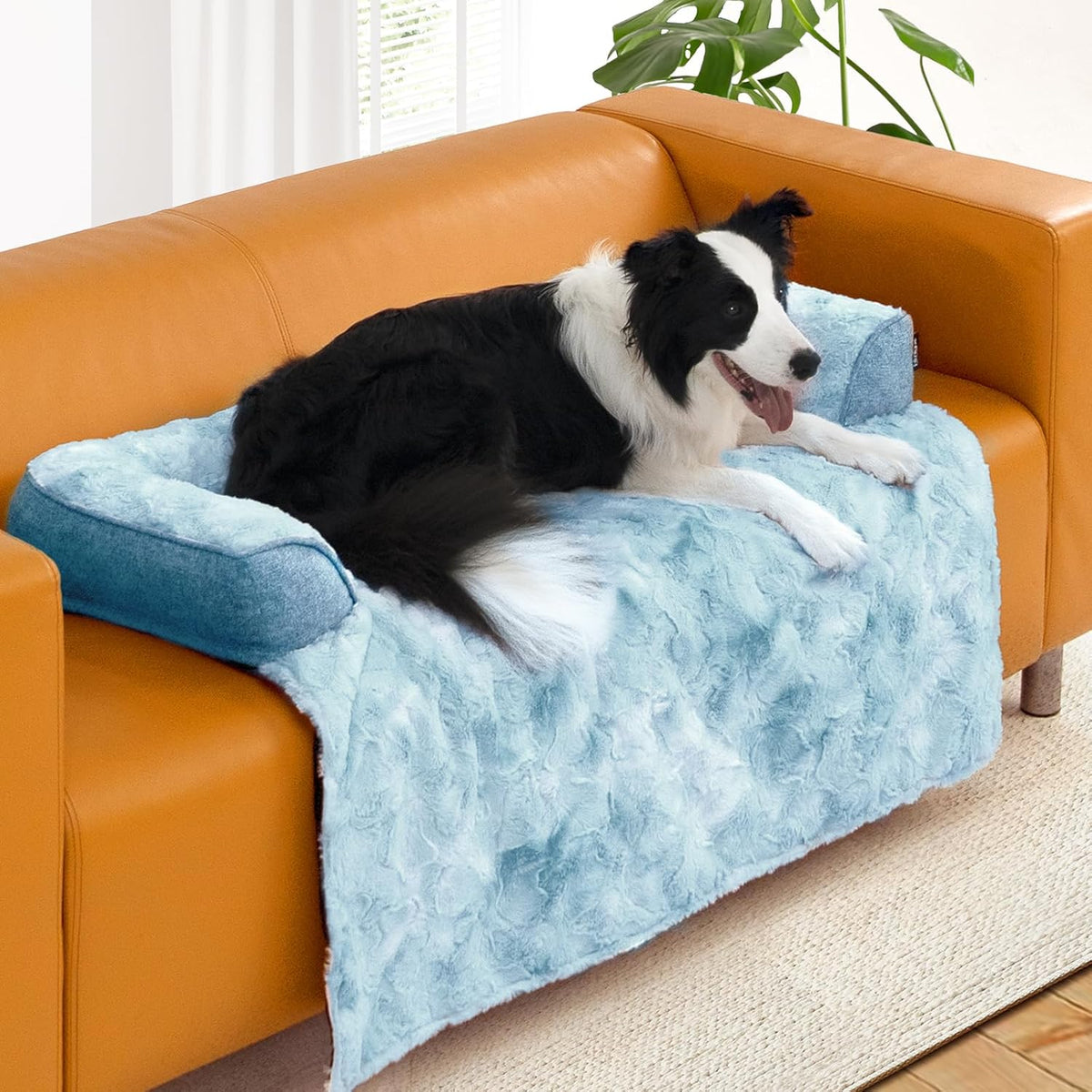 Calming Extra Large Dog Couch Bed for Dogs, 45 x 37 inch Waterproof Removable Pet Mat Couch Cover