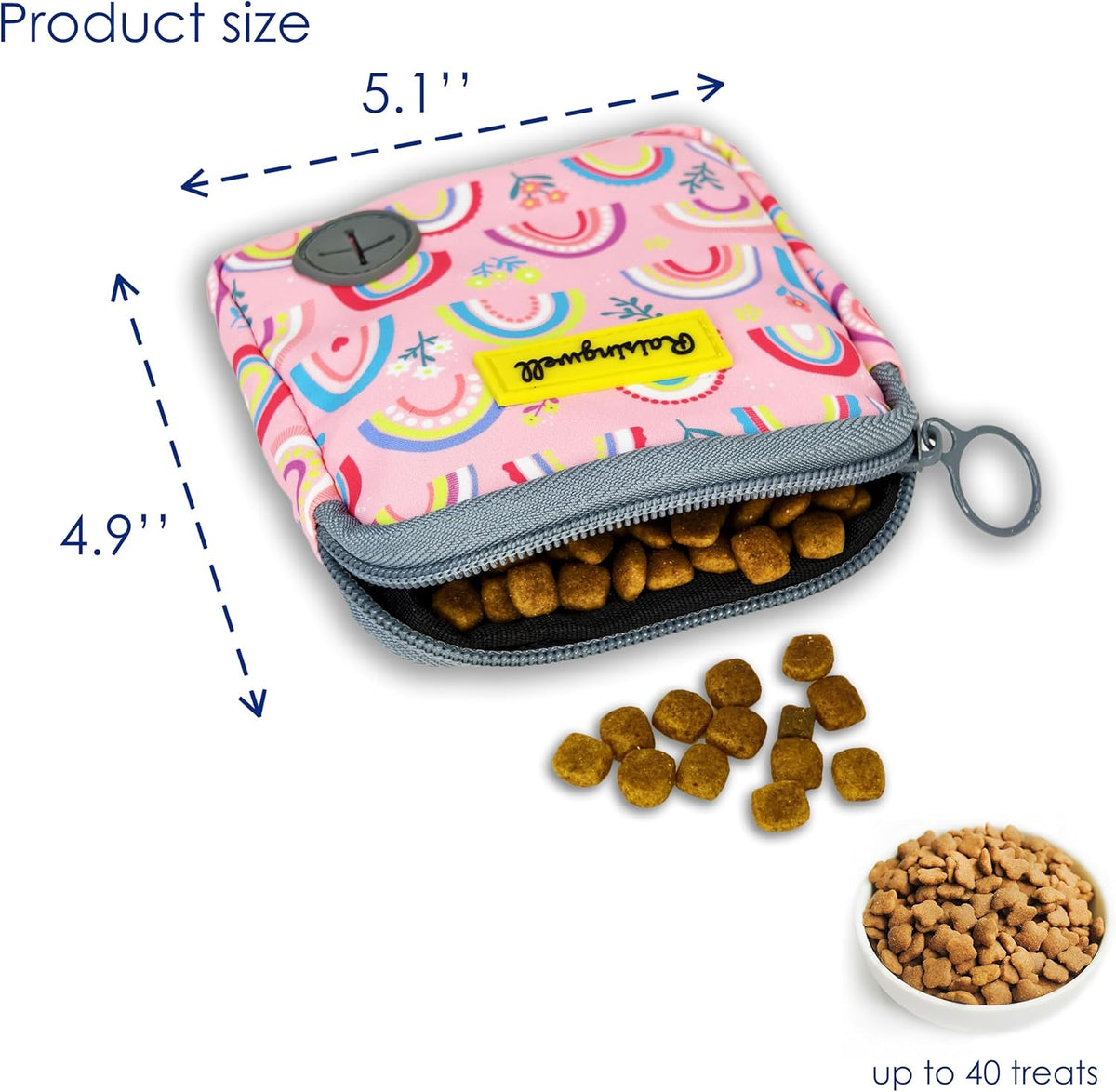 Dog Treat Pouch for Pet Walking and Training with Clicker Poop Bags Small Fanny Zipper Pack Holder