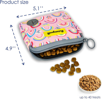 Dog Treat Pouch for Pet Walking and Training with Clicker Poop Bags Small Fanny Zipper Pack Holder