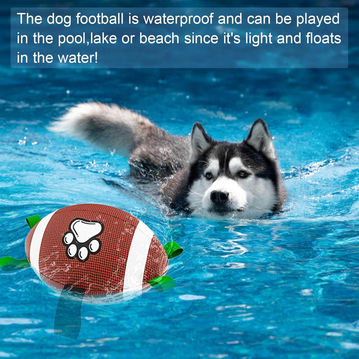 QDAN Dog Toys Football, Interactive Dog Toys for Tug of War,Superbowl Football Party Decorations