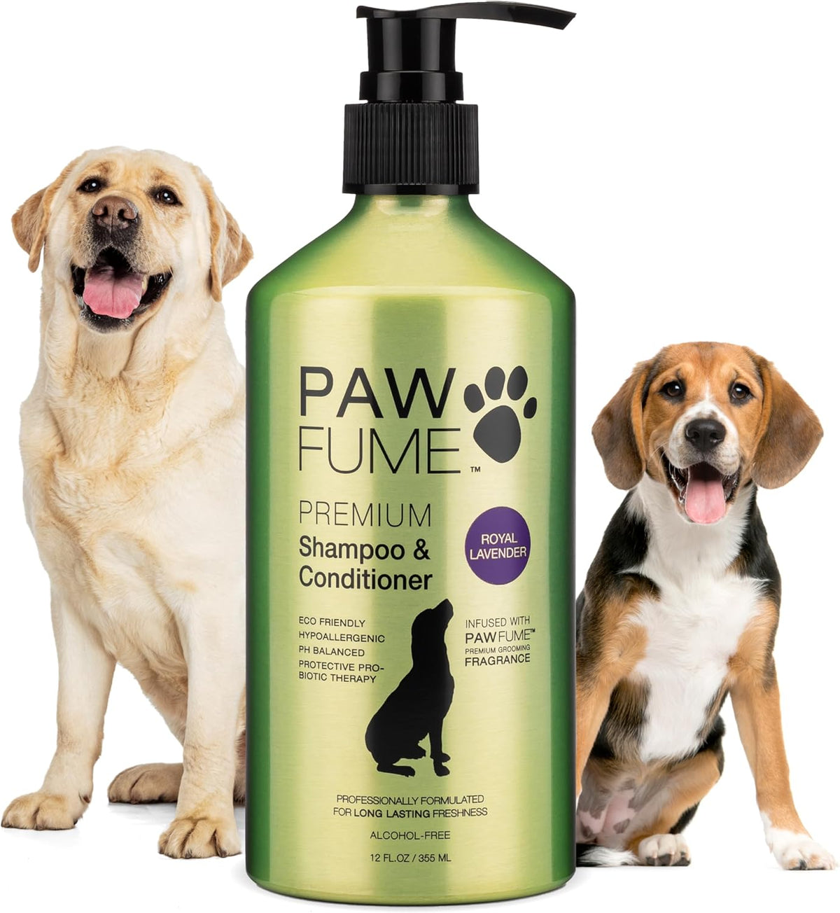 PAWFUME Dog Shedding Shampoo and Conditioner, Royal Lavender, 1-Pack – Nourish & Detangle for Silky