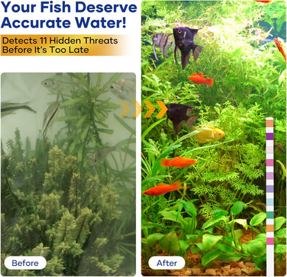 11 in 1 - Aquarium Test Strips | 950 Tests - 150 Strips | Fish Tank Aquariums Water Test Kit &