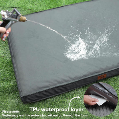 Outdoor Dog Bed for Small Dogs, Waterproof Dog Crate Bed for Small Dogs, Orthopedic Egg Crate Foam