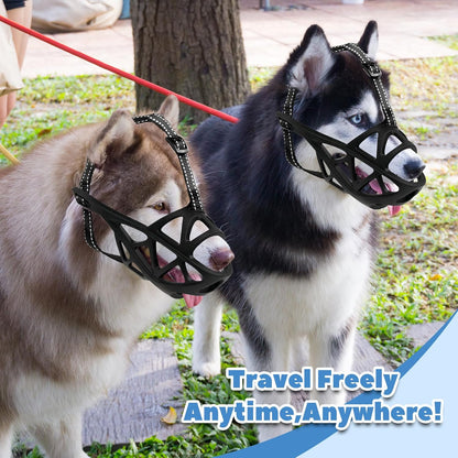 Dog Muzzle for Large Dogs, Medium and X-Large Aggressive Dog, Breathable Basket Muzzles, Suitable