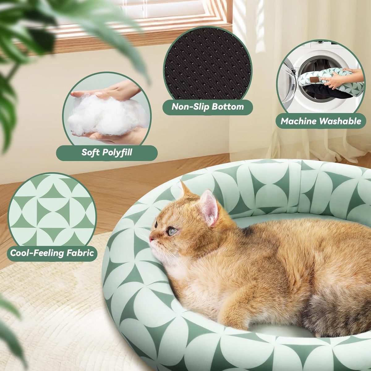 Cat Bed, 20In Dog Beds for Small Dogs, Calming Cat & Dog Beds for Indoor Pets, Pet Beds Comfortable