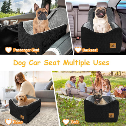 Dog Car Seat for Small/Medium Dogs, Memory Foam Dog Booster Seat, Travel Safety Per Car Seat with