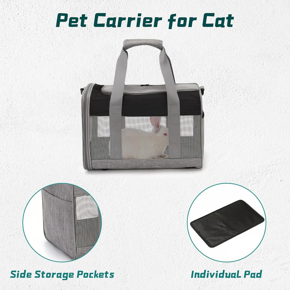 PINVNBY Bunny Carrier for Travel Camping Outdoor, Small Pet Carrier, Guinea Pig Carrier, Breathable