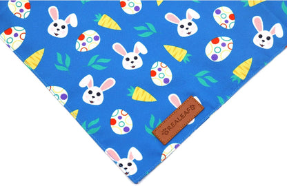 Realeaf Easter Dog Bandanas 2 Pack, Reversible Bunny Carrot and Easter Eggs Pet Scarf for Boy and