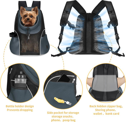 WOYYHO Pet Dog Carrier Backpack Small Dog Front Backpack Ventilated Mesh Dog Travel Back Pack with