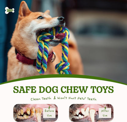 SHARLOVY Dog Rope Toy for Medium Dogs, 2 Pack Heavy Duty Dog Chew Toys for Aggressive Chewers