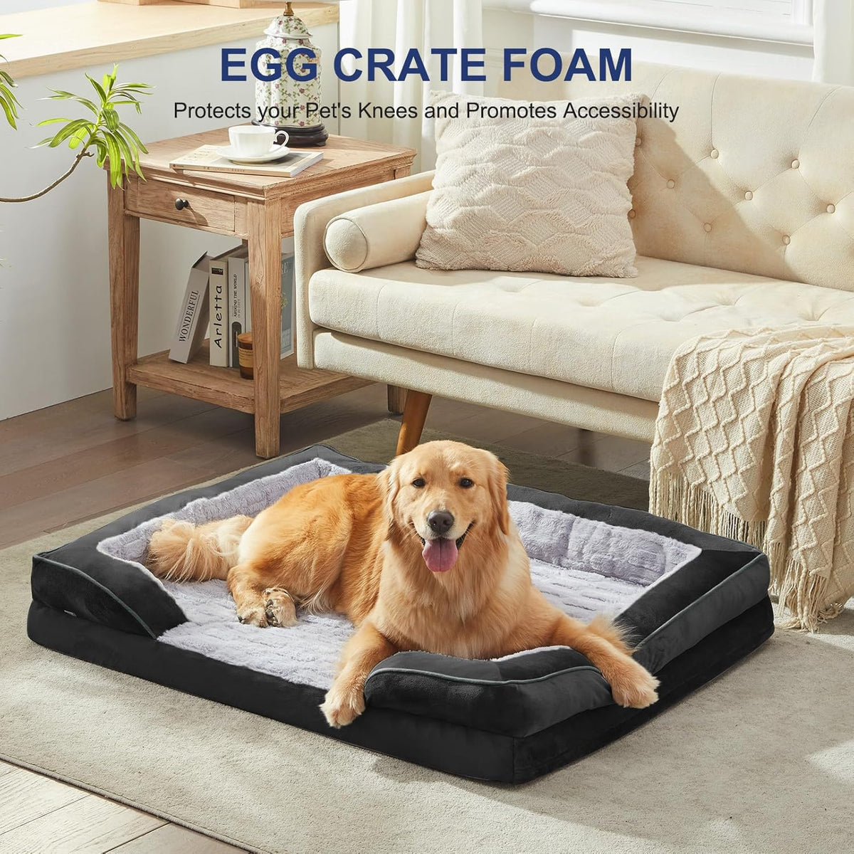 FURTIME Orthopedic Dog Bed for Extra Large Dogs - XL Washable Dog Sofa Bed Large, Supportive Foam
