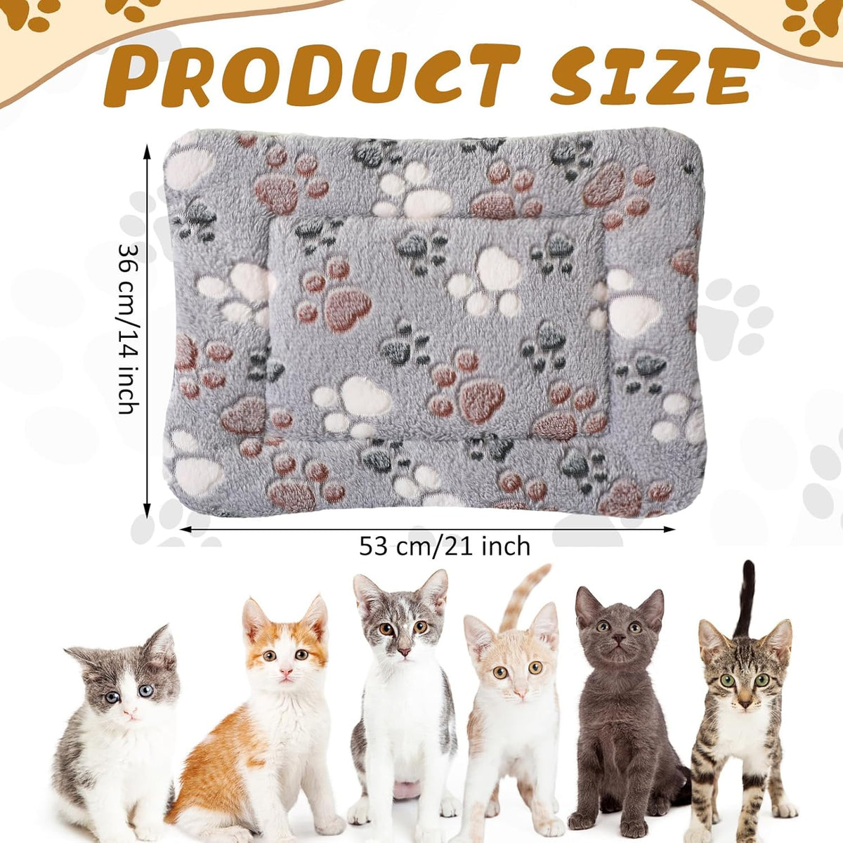 Tuanse 4 Pack Ultra Soft Dog Cat Bed Mat with Cute Prints Reversible Fleece Dog Crate Kennel Pad