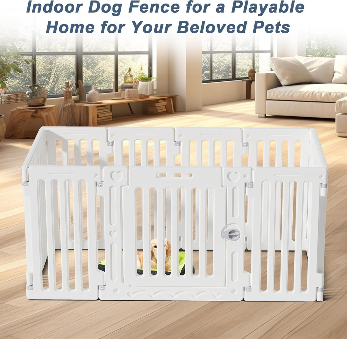 Dog Playpen with Door, DIY Shape Combination Puppy Pen,25.5" H 10-Panel Dog Fence,Non-Slip & Secure