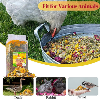 21 oz Chicken Nesting Herbs Flowers - 1.3lb Poultry Blend Herbs 12 Premium Nesting Box Herbs for
