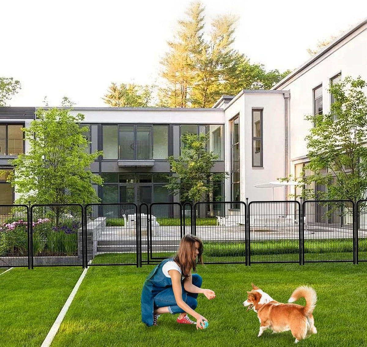 Outdoor Dog Playpen 40inch 14 Panels, Puppy Playpen Indoors, Metal Dog Pen Heavy Duty Pet Puppy
