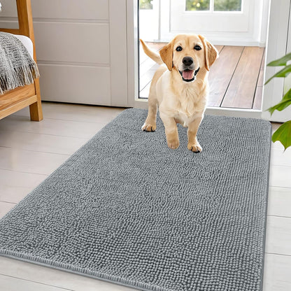 OLANLY Dog Door Mat for Muddy Paws 44x32, Absorbs Moisture and Dirt, Absorbent Non-Slip Washable