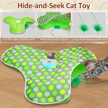 Interactive Cat Toy, Automatic Cat Toys for Indoor Cats, Hide and Seek Cat Toy with Motion