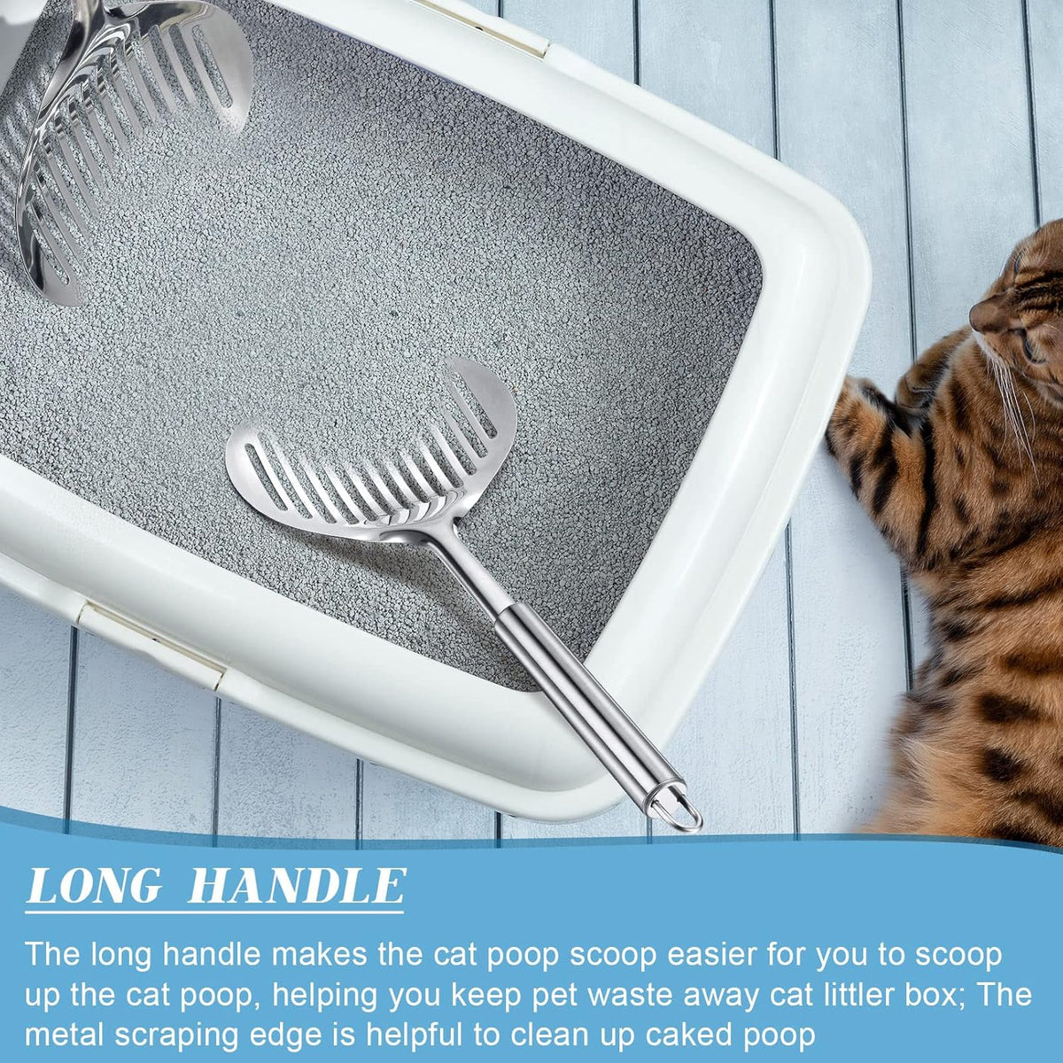 2 Pcs Cat Metal Litter Scoop Litter Scoop, Cat Accessories Scooper Stainless Steel Kitty Poop