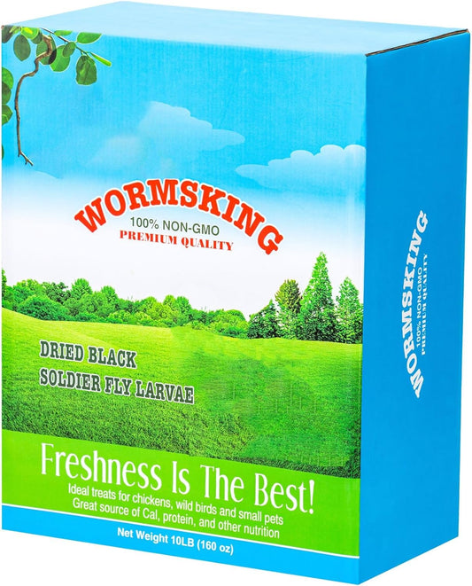 10LB Dried Black Soldier Fly Larvae, More Calcium Than Dried Mealworms, High Protein Chicken Feed