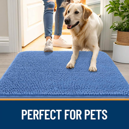 OLANLY Dog Door Mat for Muddy Paws 36x24, Absorbs Moisture and Dirt, Absorbent Non-Slip Washable