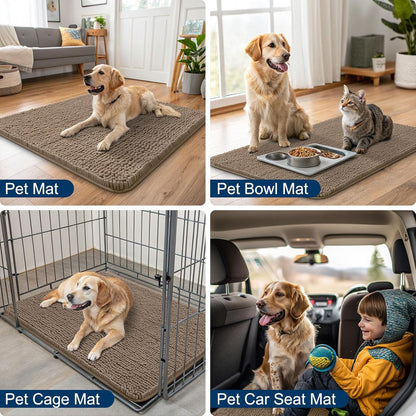 Smiry Dog Door Mat for Muddy Paws 36x24, Absorbs Moisture and Dirt Doormat, Non-Slip Washable Quick