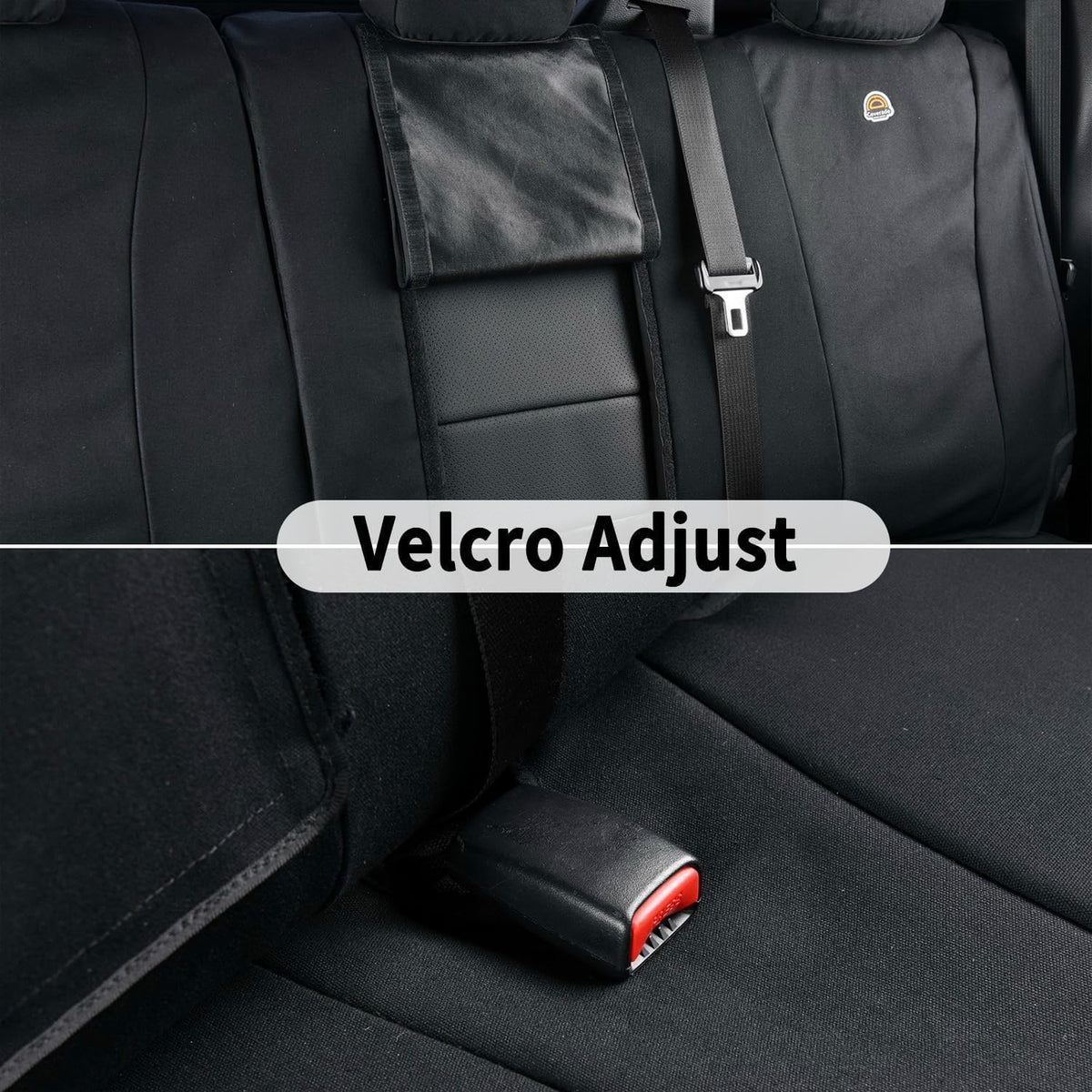 Coverado Rear Car Seat Covers, Waterproof Canvas Seat Protector for Car Seat Cushions for Kids &